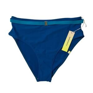 Summersalt Bikini Womens 4 Celestial Cyan Belted High Leg Botton Swimwear Beach